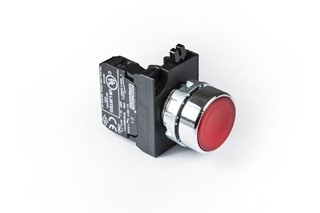 CM Serisi Metal 1NO Yaylı Düz Kırmızı 22 mm Buton